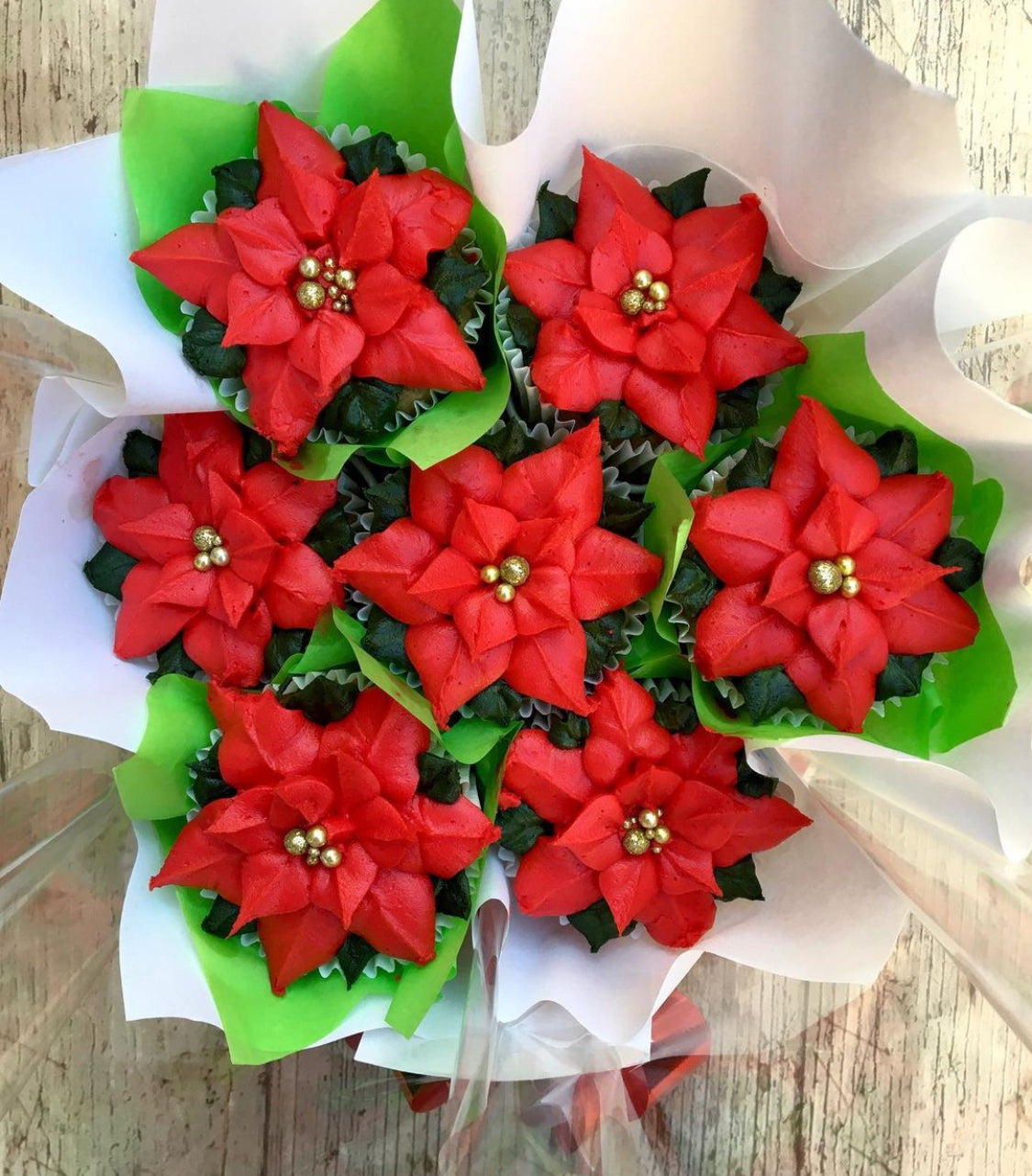 Bouquet de Cupcakes de Nochebuenas