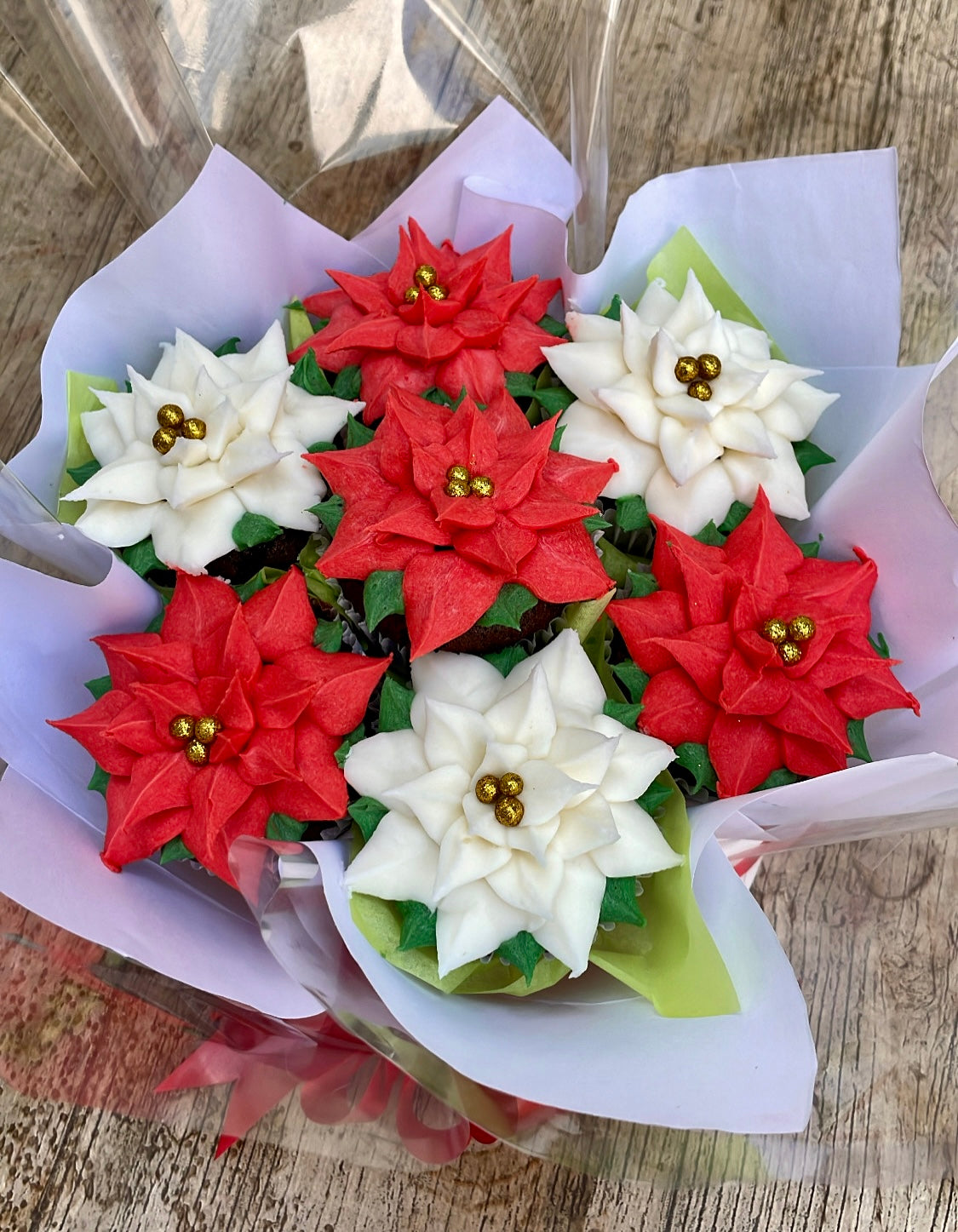 Bouquet de Cupcakes de Nochebuenas