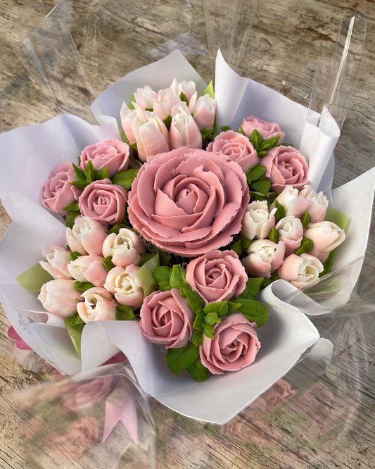 Bouquet de Cupcakes Rosas y Tulipanes