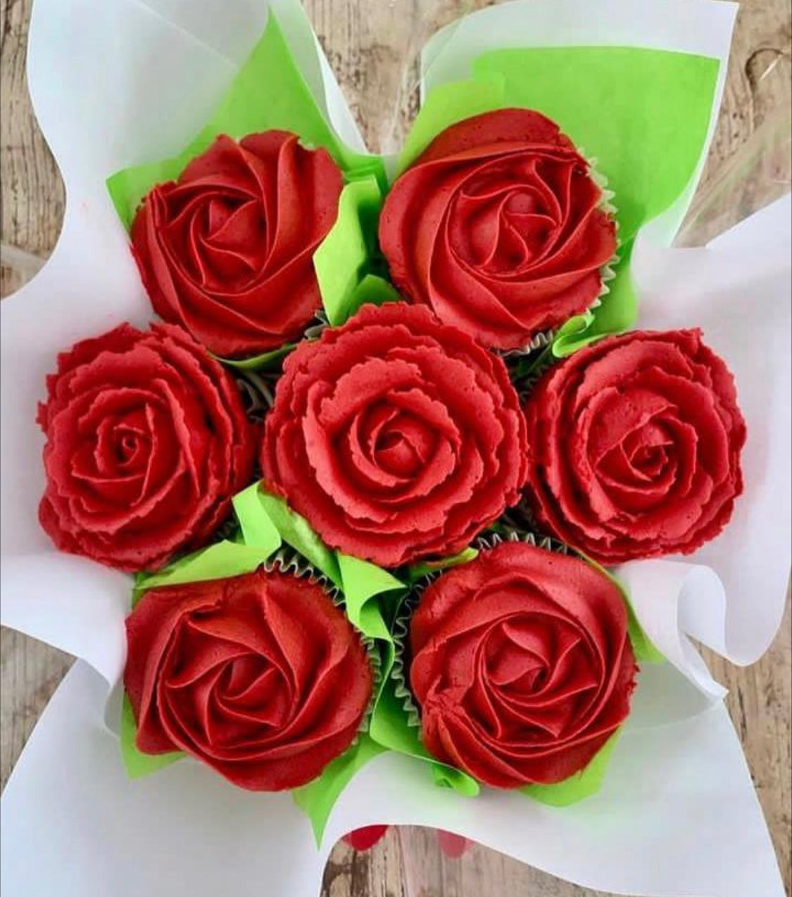 Bouquet de Cupcakes Rosas Rojas